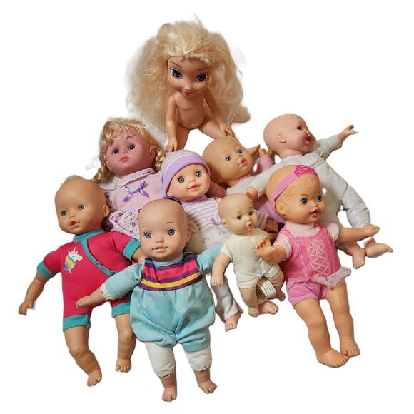 Doll Baby Lot of 9 – Needs TLC – Restoration Project - Picture 1 of 11